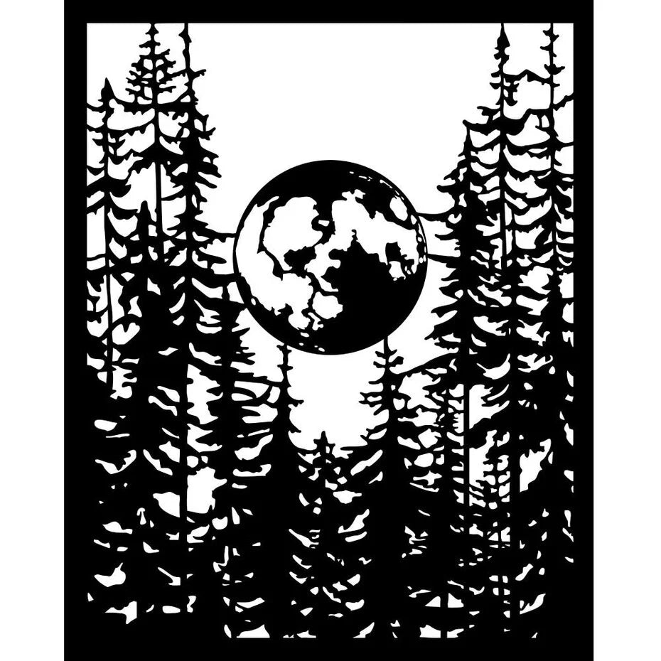 Stamperia - Herbarium Silvae - Stencil - Moon in the Forest - 20 x 25 cm