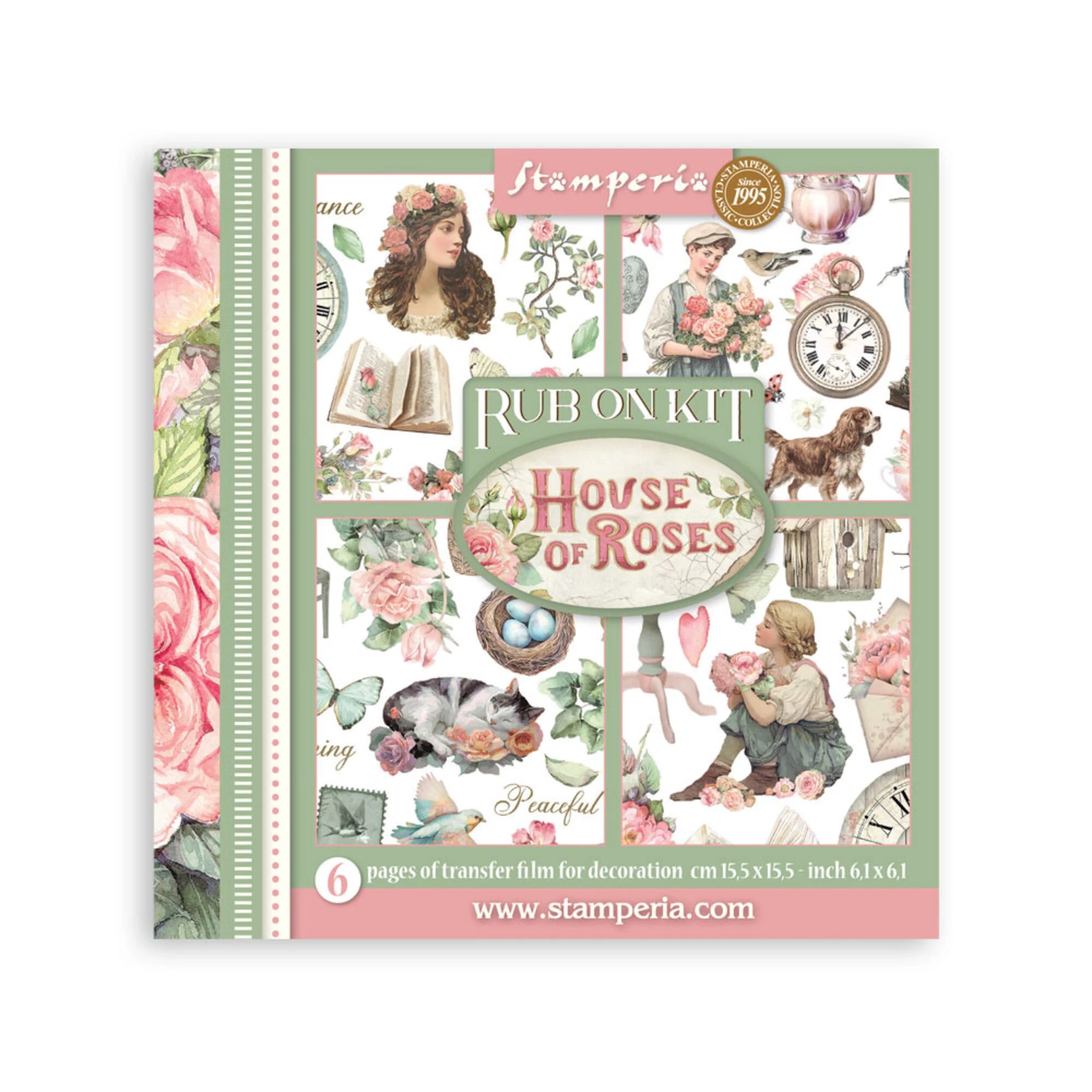 Stamperia - House of Roses - Rub ons kit - 15,5 x 15,5 cm