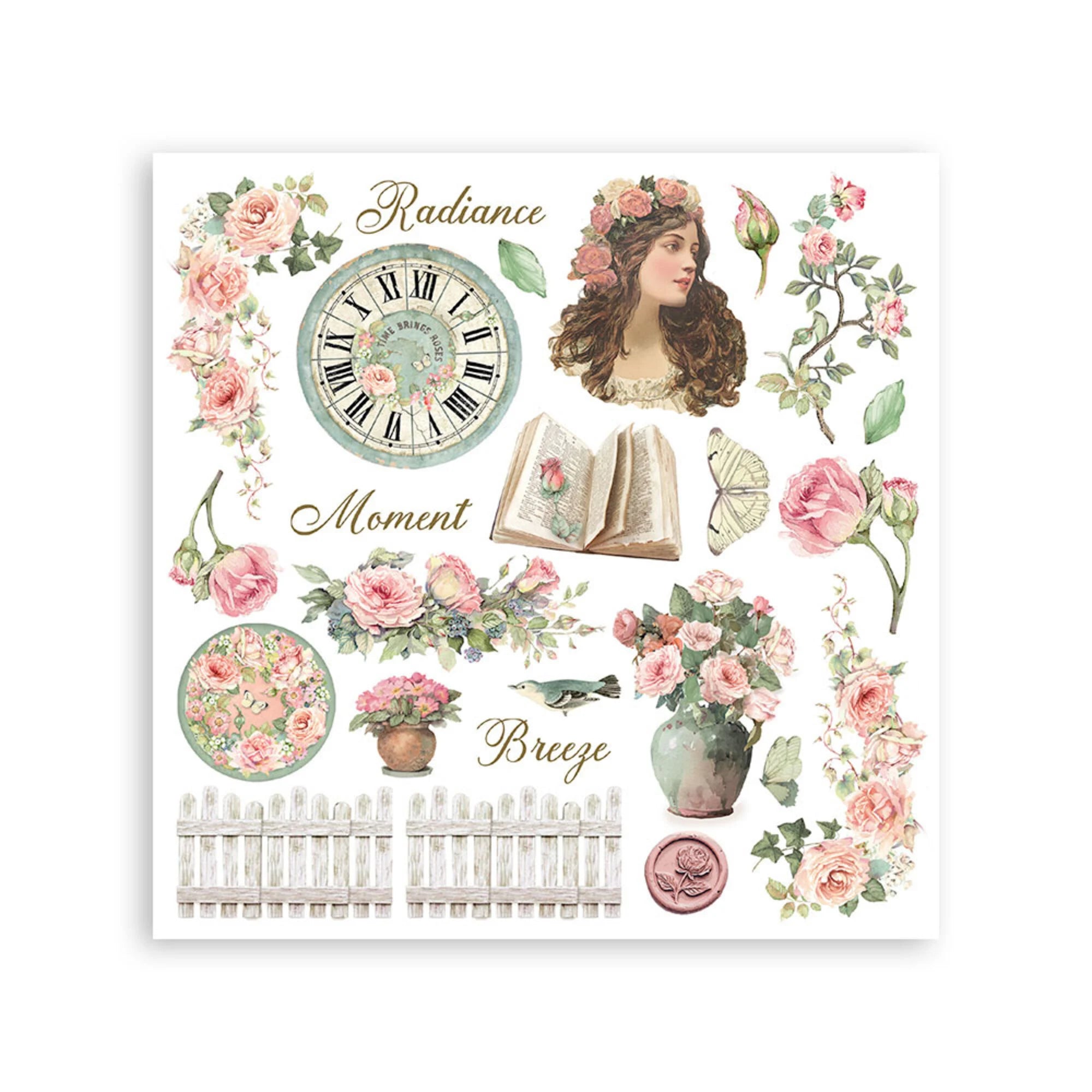 Stamperia - House of Roses - Rub ons kit - 15,5 x 15,5 cm