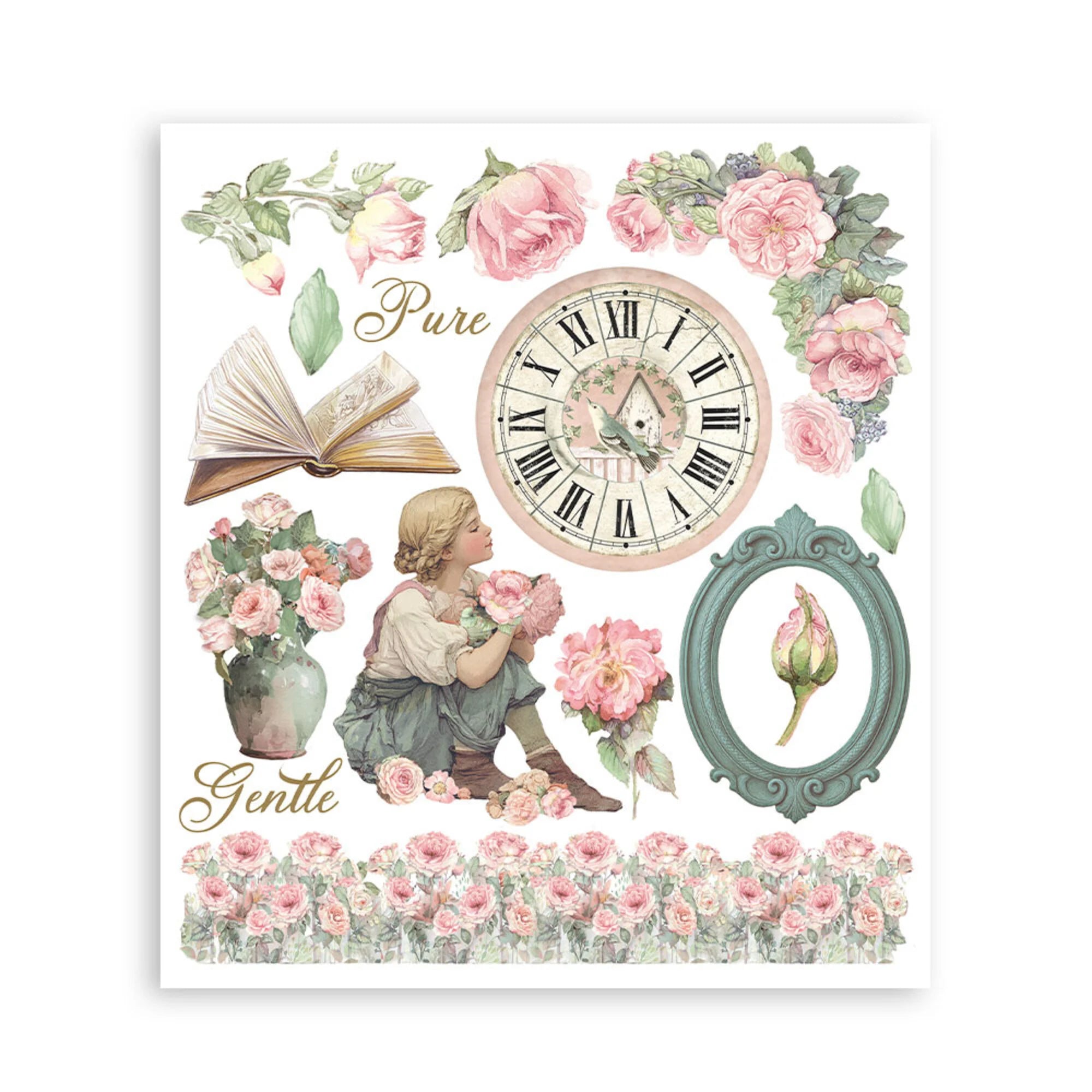 Stamperia - House of Roses - Rub Ons Assortment - 20,5x23cm