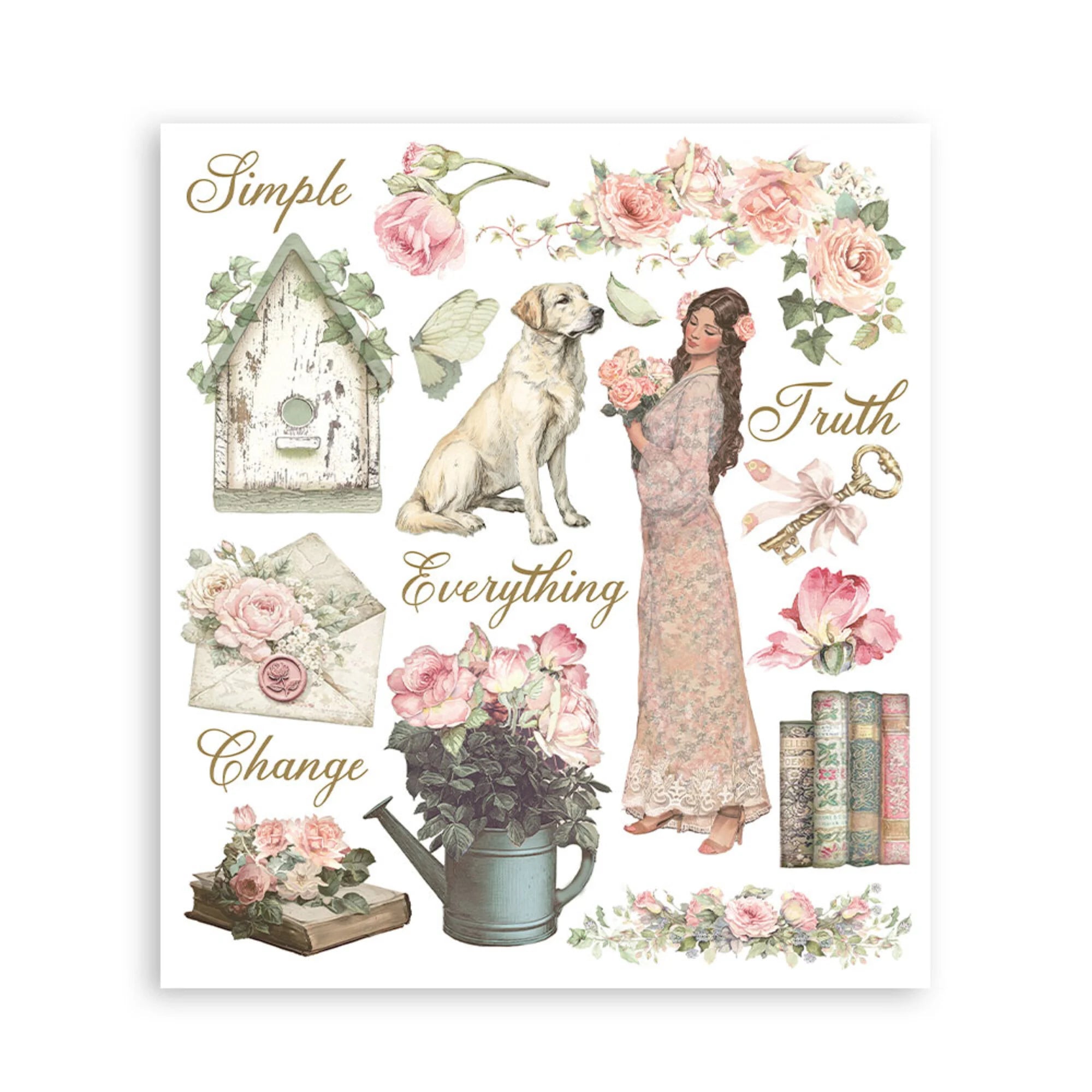 Stamperia - House of Roses - Rub Ons Assortment - 20,5x23cm