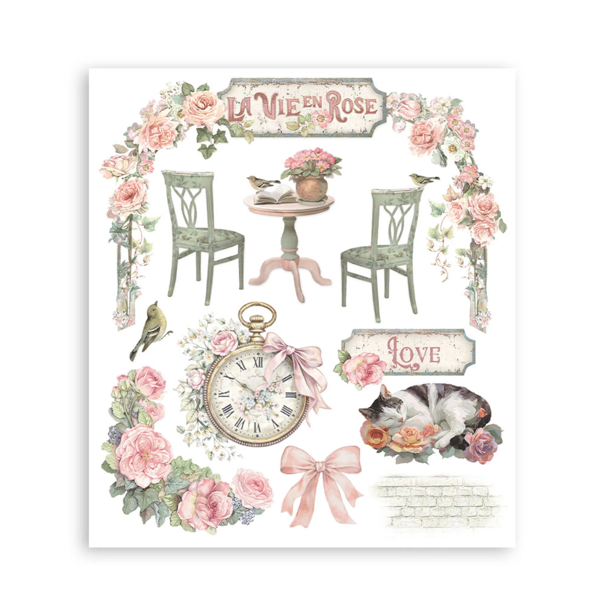 Stamperia - House of Roses - Rub Ons Assortment - 20,5x23cm