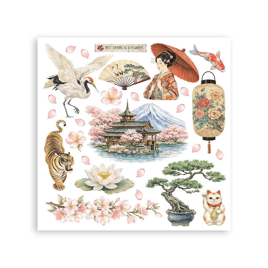 Stamperia - Oriental Garden - Rub On Assortment  - 15,5 x 15,5 cm