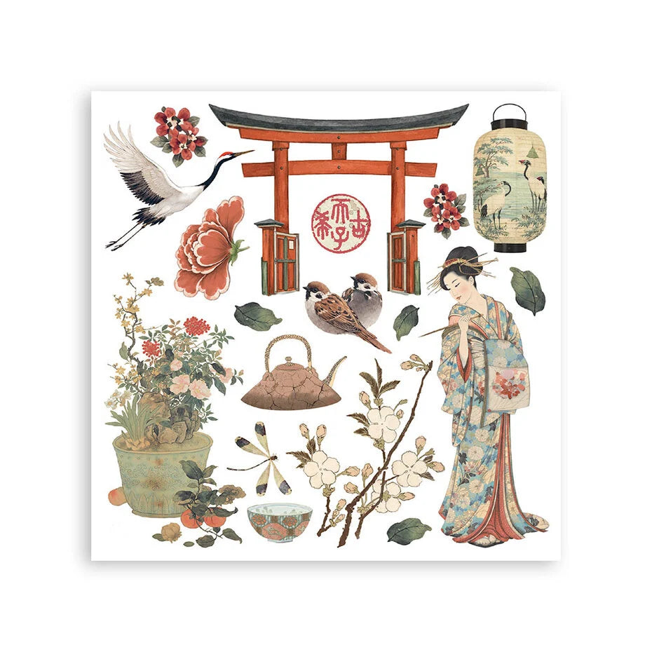 Stamperia - Oriental Garden - Rub On Assortment  - 15,5 x 15,5 cm