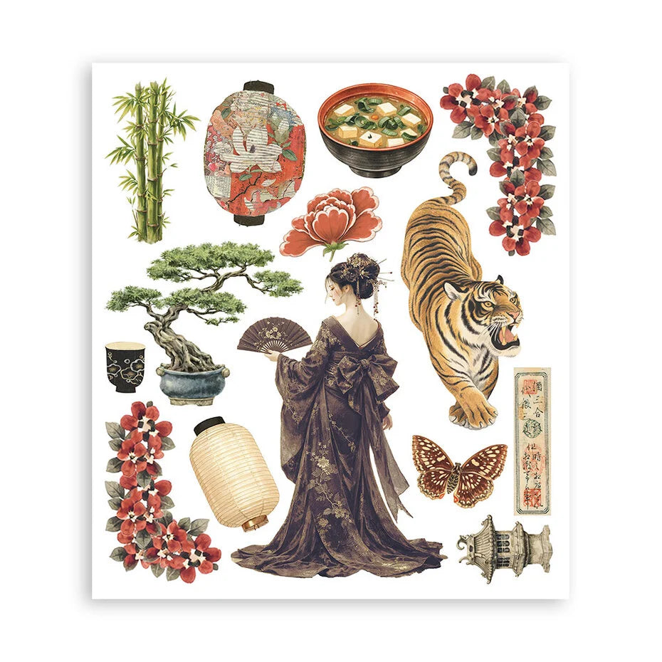 Stamperia - Oriental Garden - Rub on kit  20,5 x 23 cm