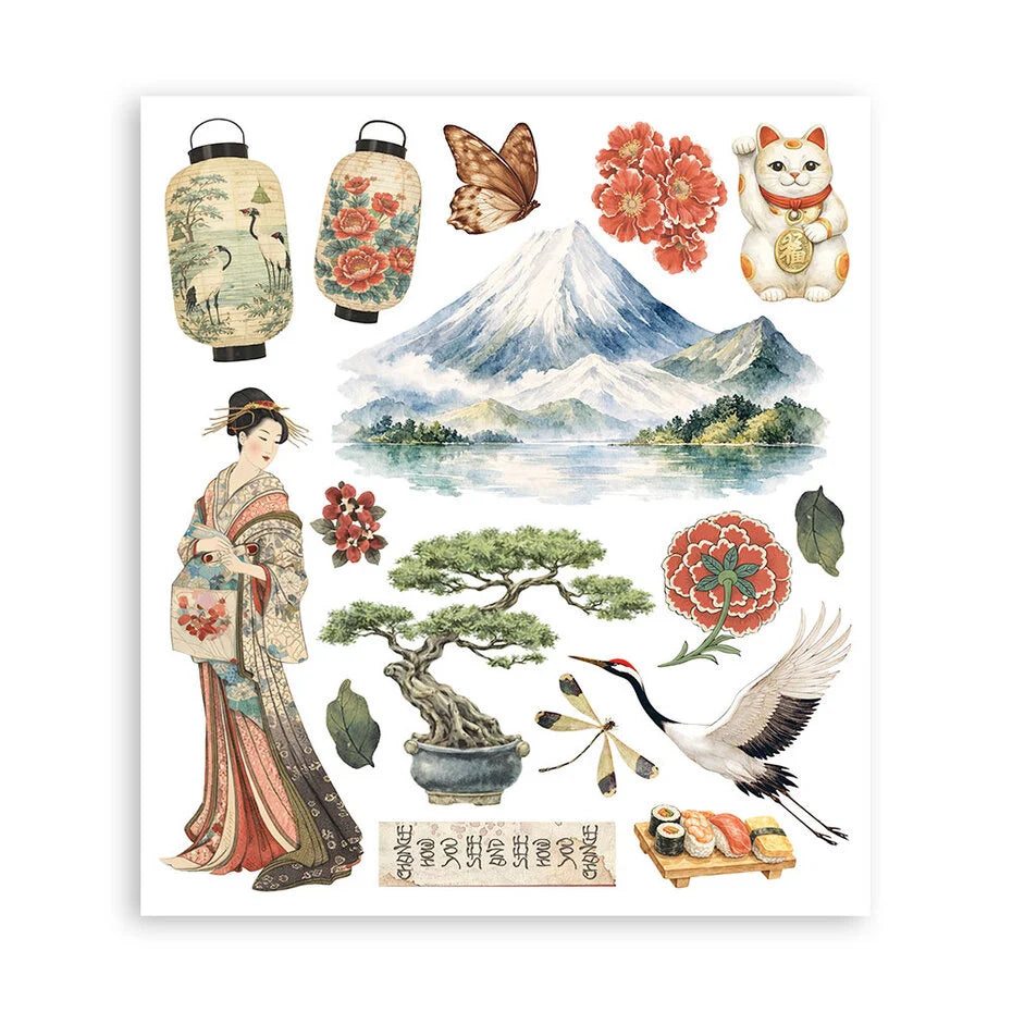 Stamperia - Oriental Garden - Rub on kit  20,5 x 23 cm
