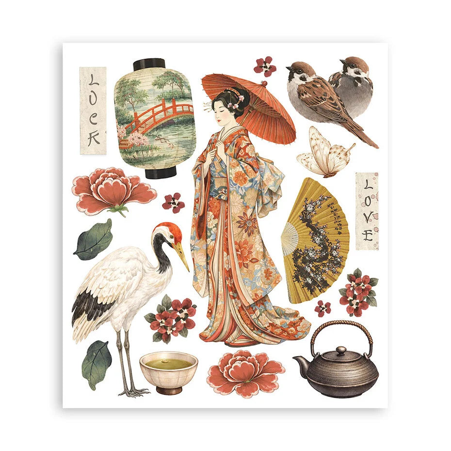Stamperia - Oriental Garden - Rub on kit  20,5 x 23 cm
