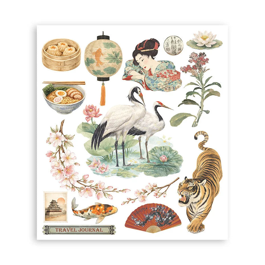 Stamperia - Oriental Garden - Rub on kit  20,5 x 23 cm