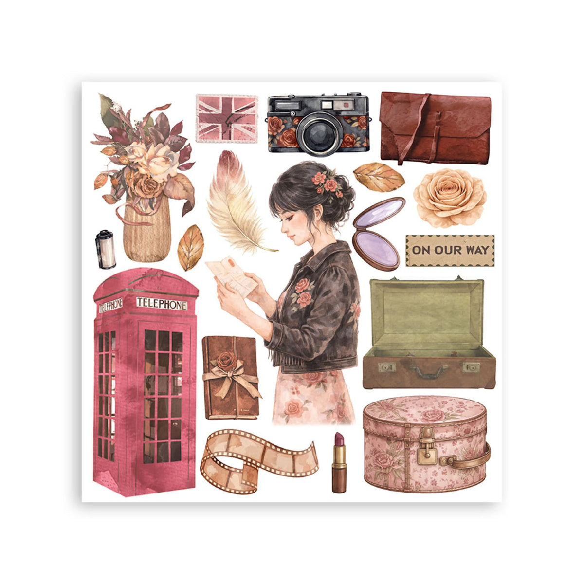 Stamperia - Our Way - Rub On Assortment - 15,5 x 15,5 cm