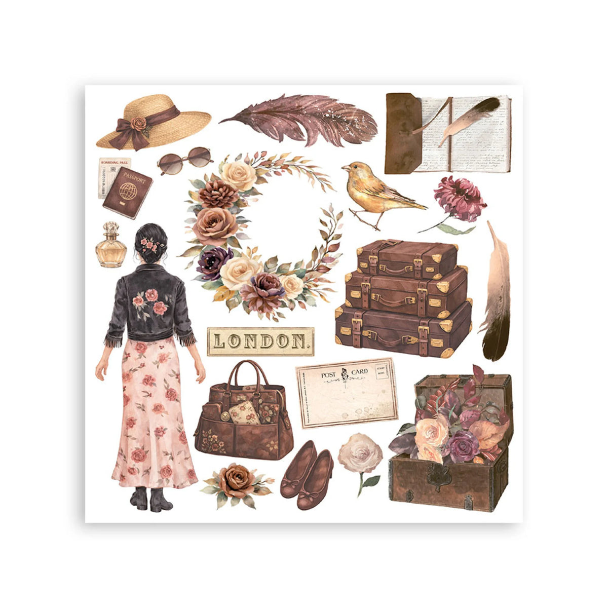 Stamperia - Our Way - Rub On Assortment - 15,5 x 15,5 cm