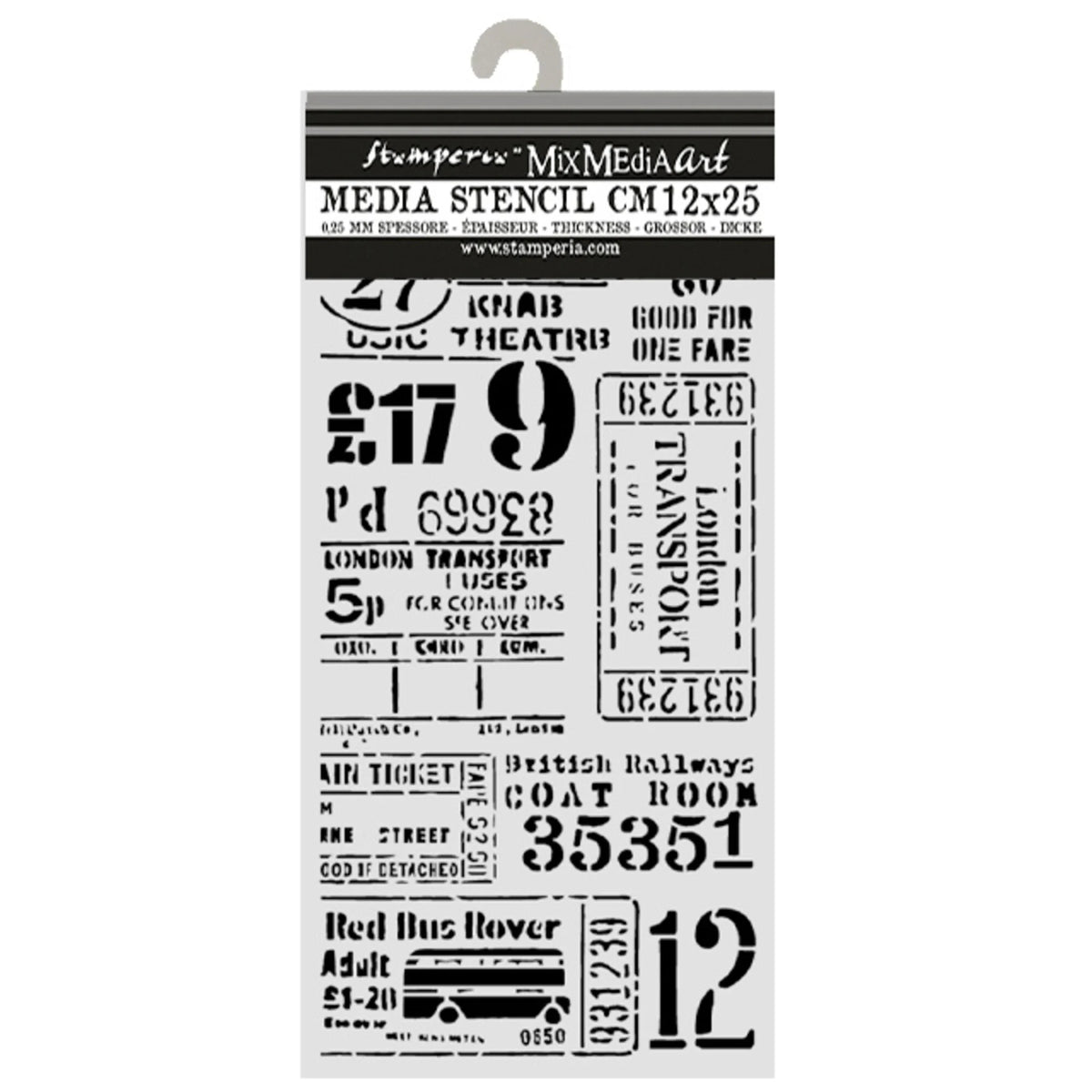 Stamperia - Stencil - Our Way - 12x25cm - Tickets