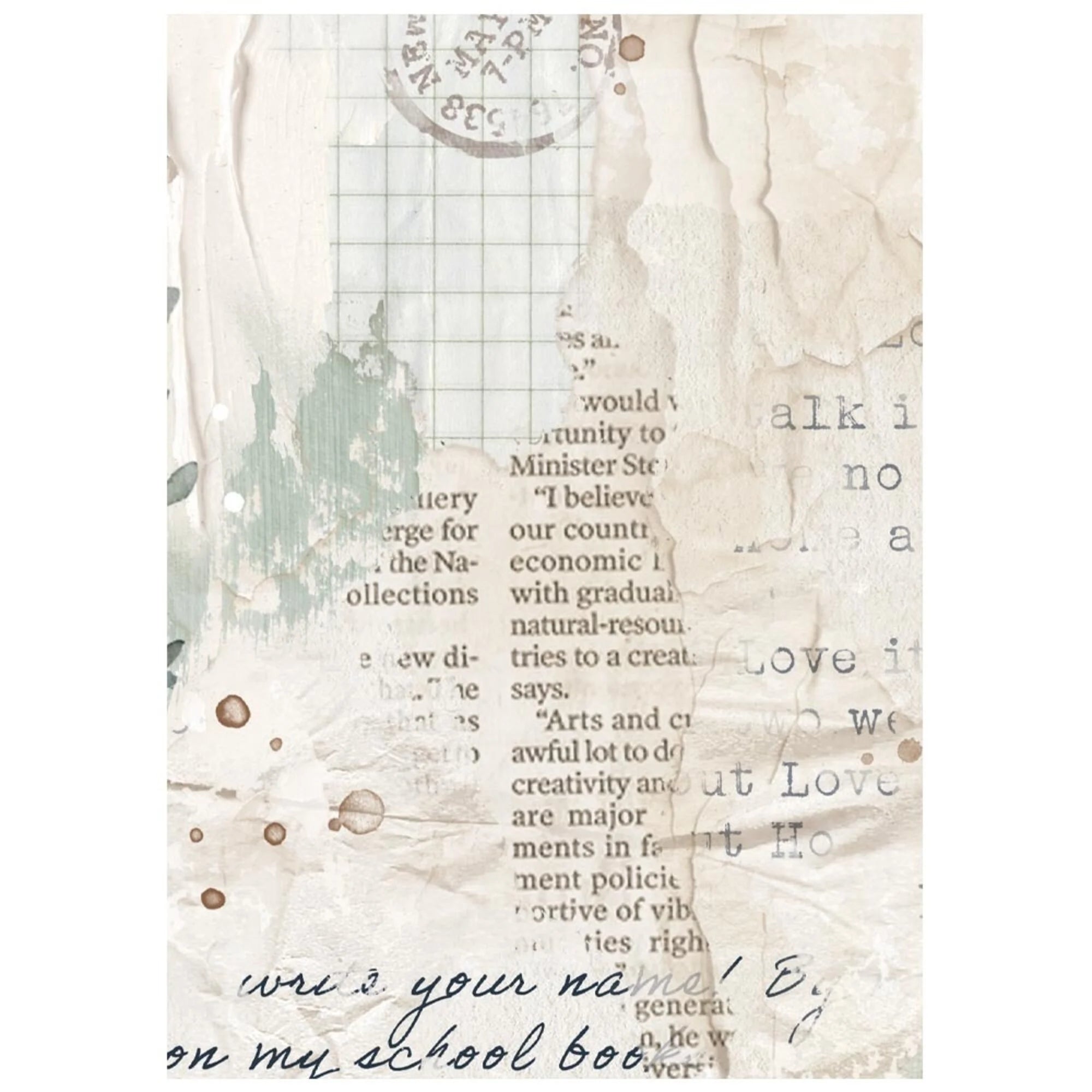 Stamperia - Secret Diary - Mini Rice Paper Backgrounds - Rice Paper pack  A6