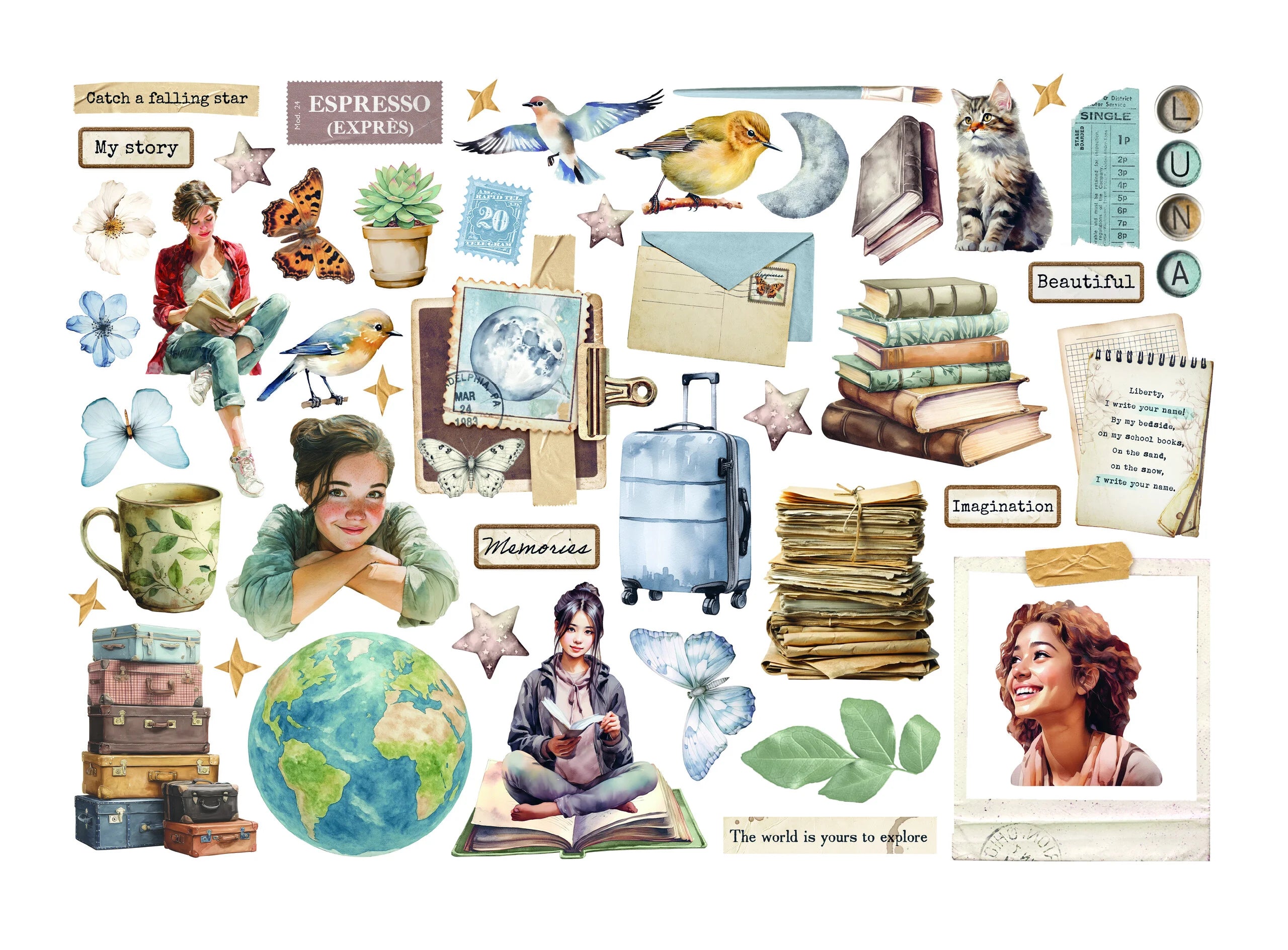 Stamperia  - Secret Diary - Adhesive Ephemera