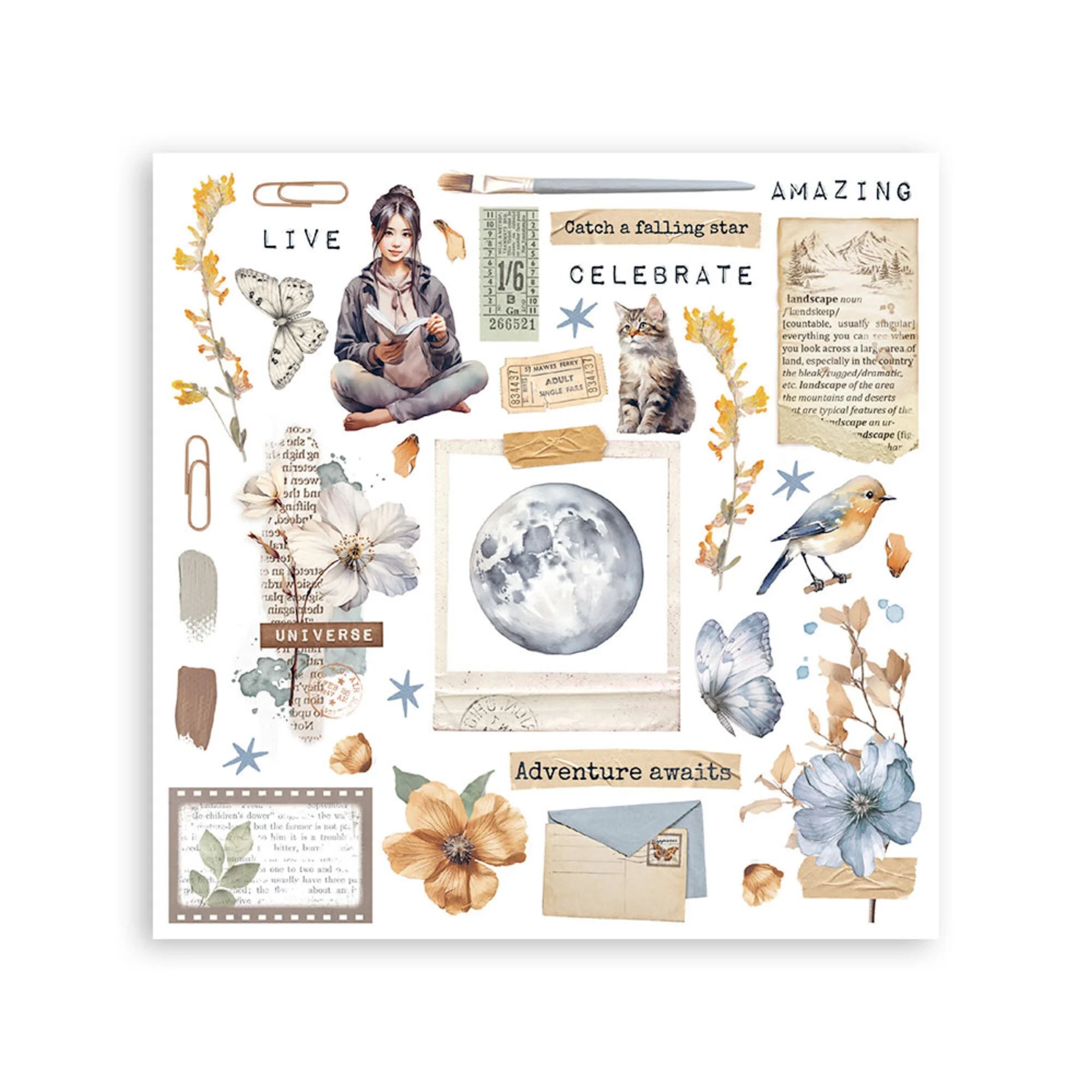 Stamperia - Secret Diary - Rub ons kit - 15,5 x 15,5 cm