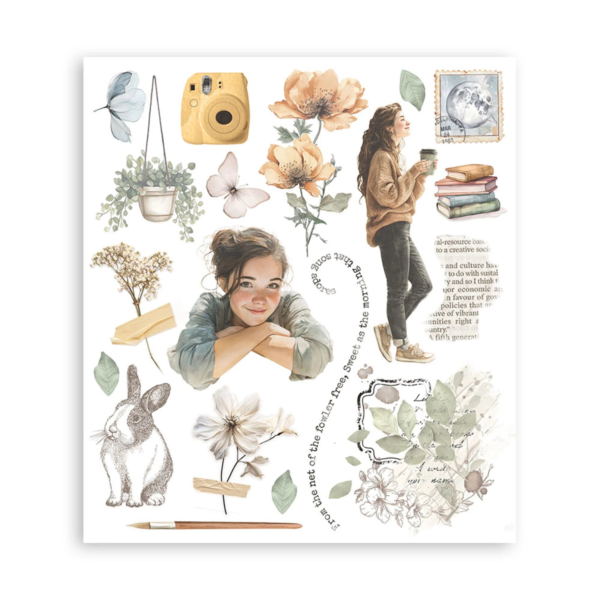 Stamperia - Secret Diary - Rub ons kit  20,5 x 23 cm