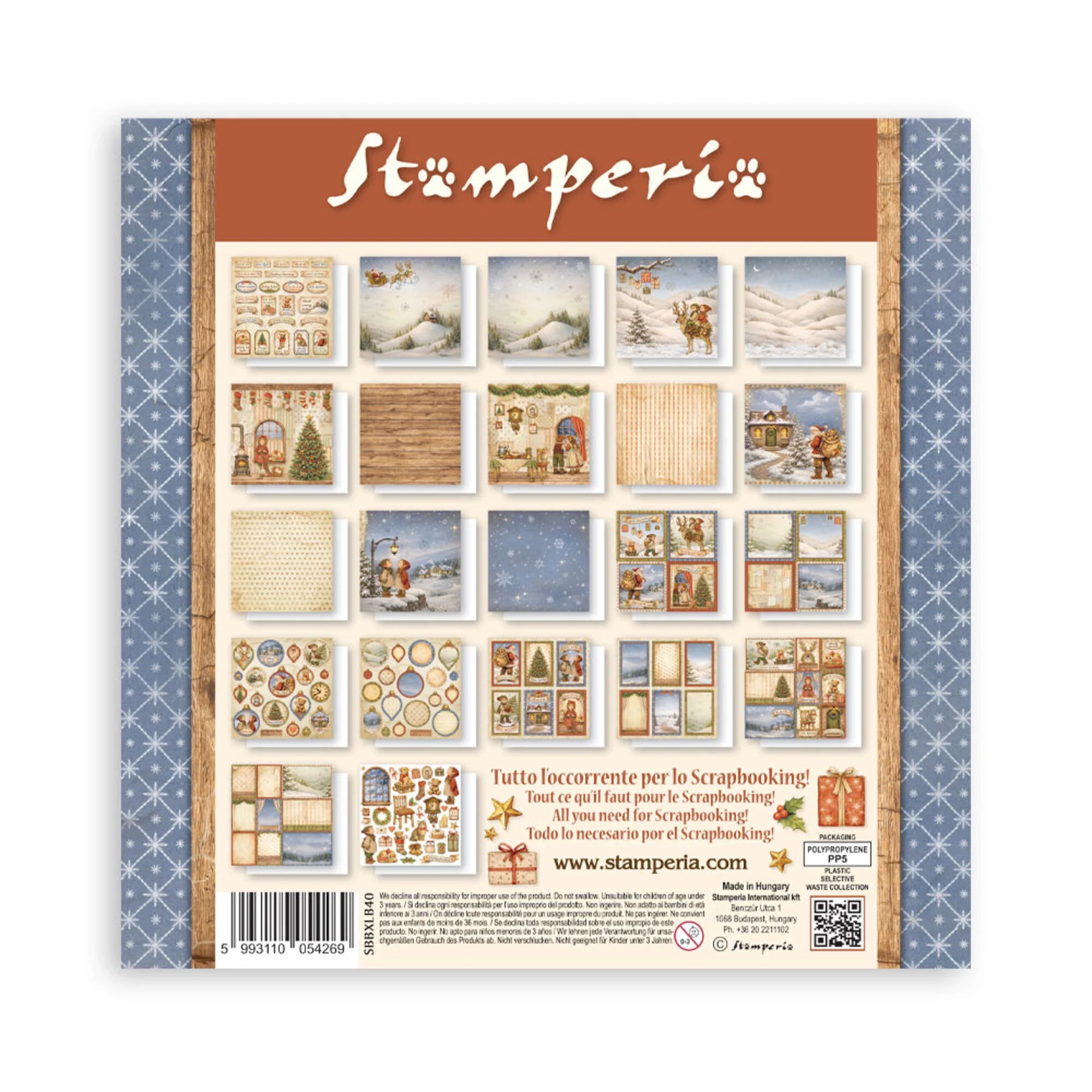Stamperia  - Silent Night - Singled sided - Paper Pad  22 pk - 12 x 12"