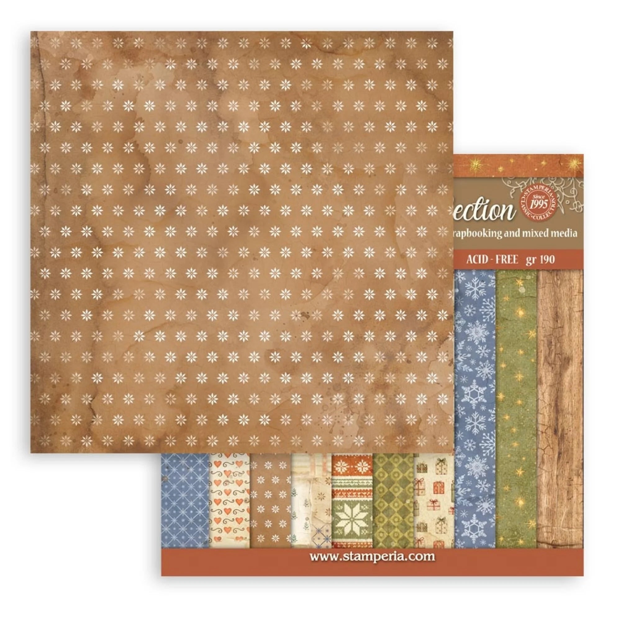 Stamperia  - Silent Night - Background Selection Paper Pad -  8 x 8" (10ark)