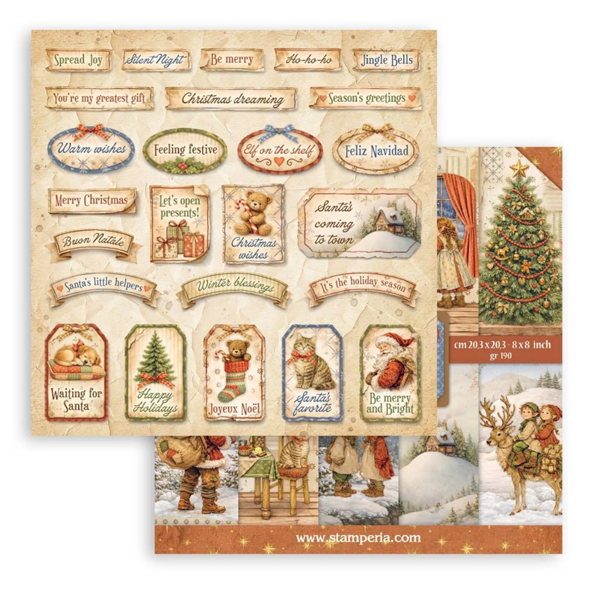 Stamperia - Silent Night  - Paper Pad - 8 x 8" (10 sheets)