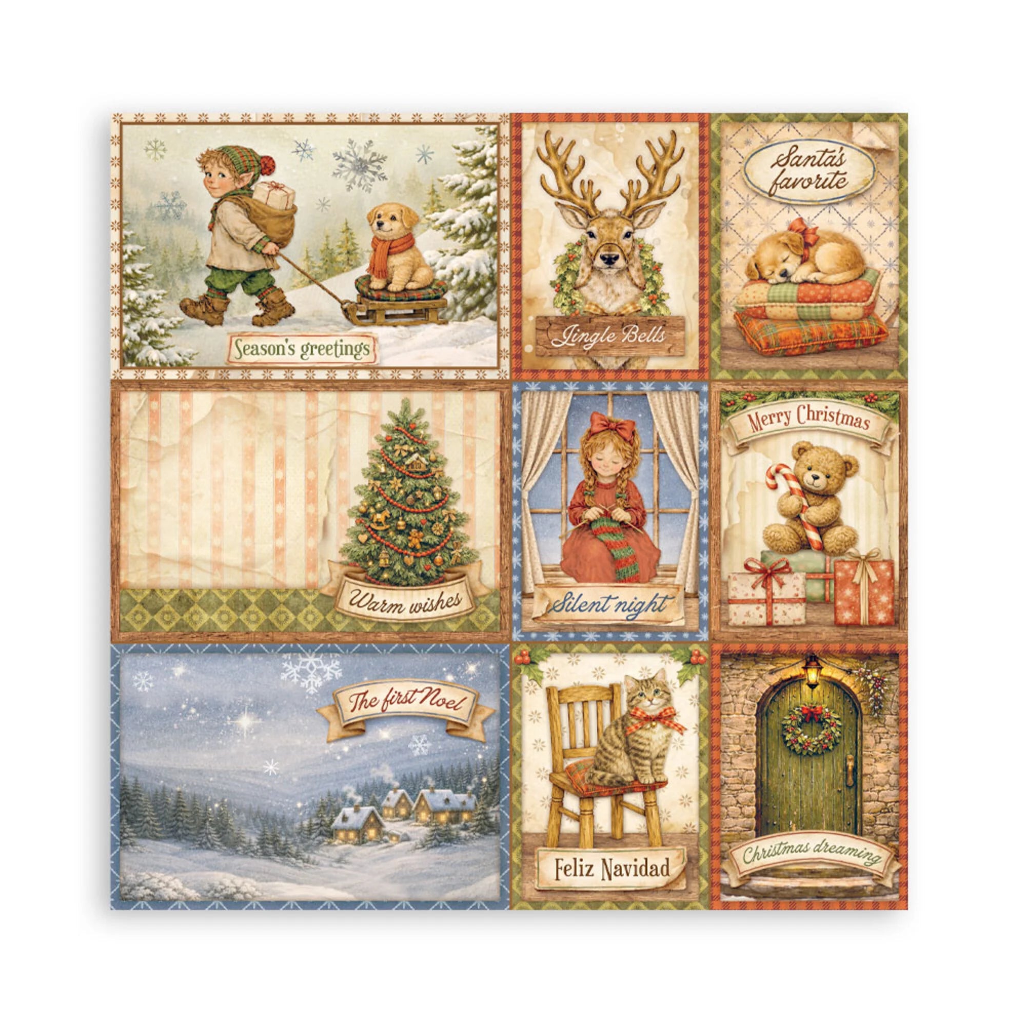 Stamperia  - Silent Night - Singled sided - Paper Pad    8 x 8" (22ark)