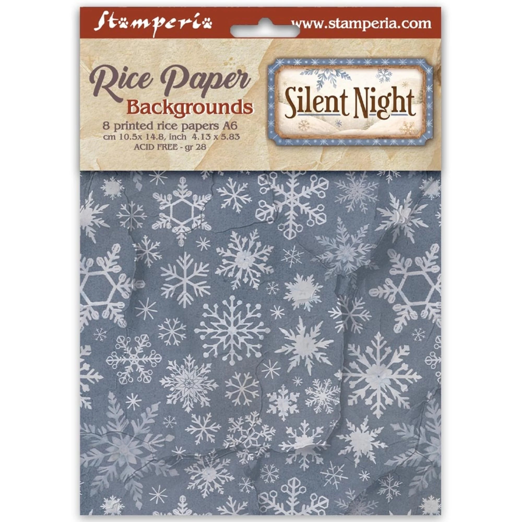 Stamperia - Silent Night - Mini Rice Paper Backgrounds - A6