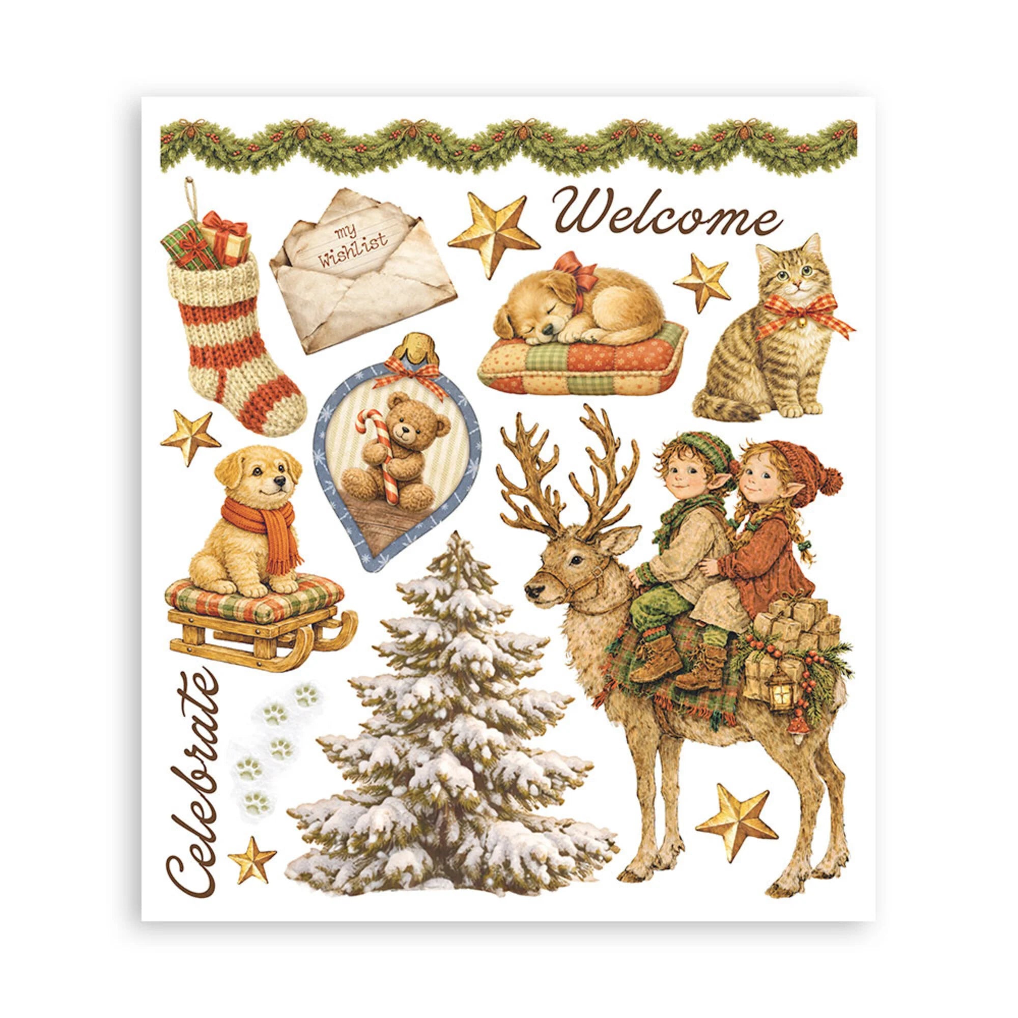Stamperia - Silent Night - Rub ons -  20,5 x 23 cm
