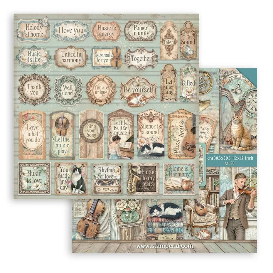 Stamperia  - Symphony - Paper Pad 12 x 12" (10ark)