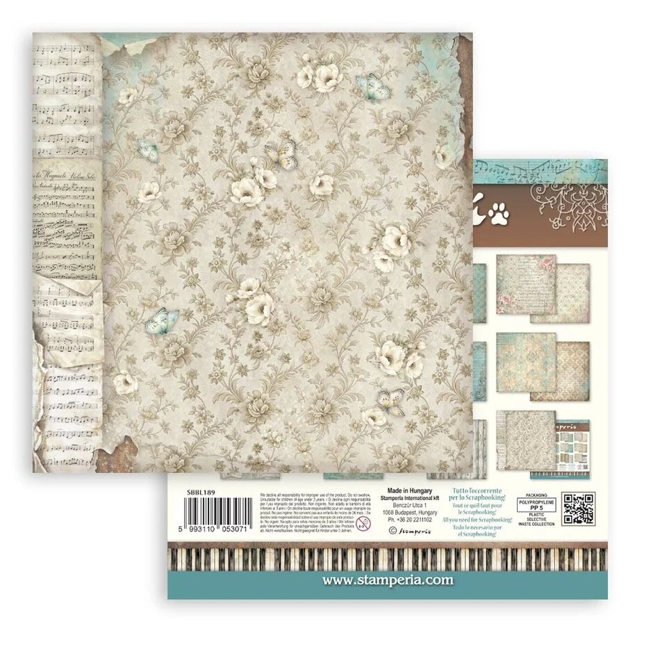 Stamperia - Symphony - Background Selection - Paper Pad - 12 x 12"