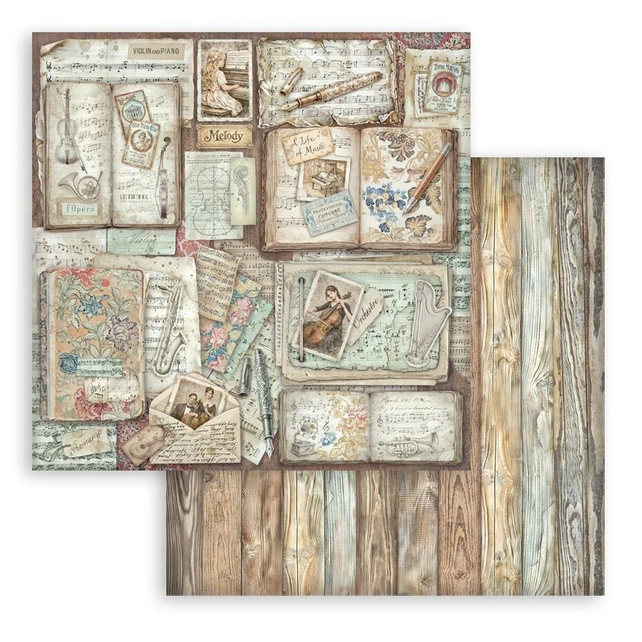 Stamperia - Symphony  - Paper Pad - 8 x 8" (10 sheets)