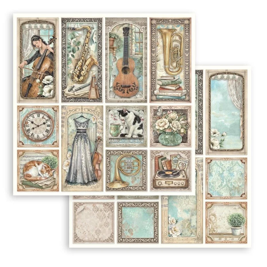 Stamperia - Symphony  - Paper Pad - 8 x 8" (10 sheets)