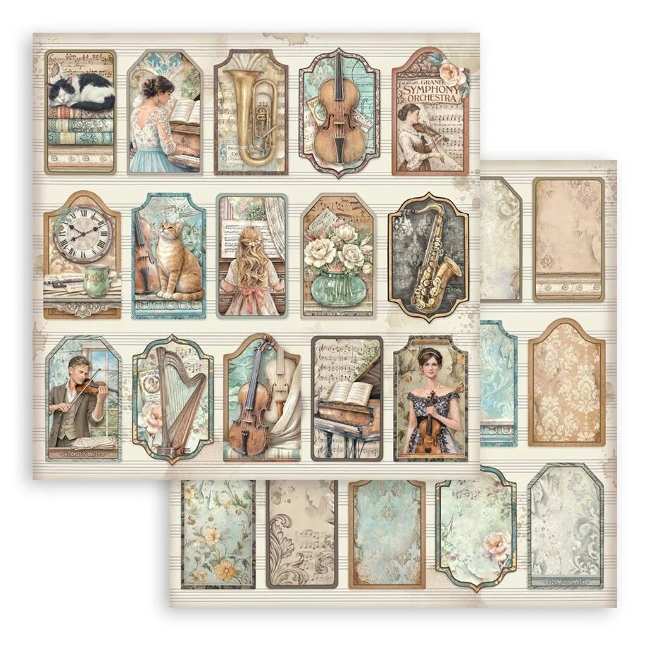 Stamperia - Symphony  - Paper Pad - 8 x 8" (10 sheets)