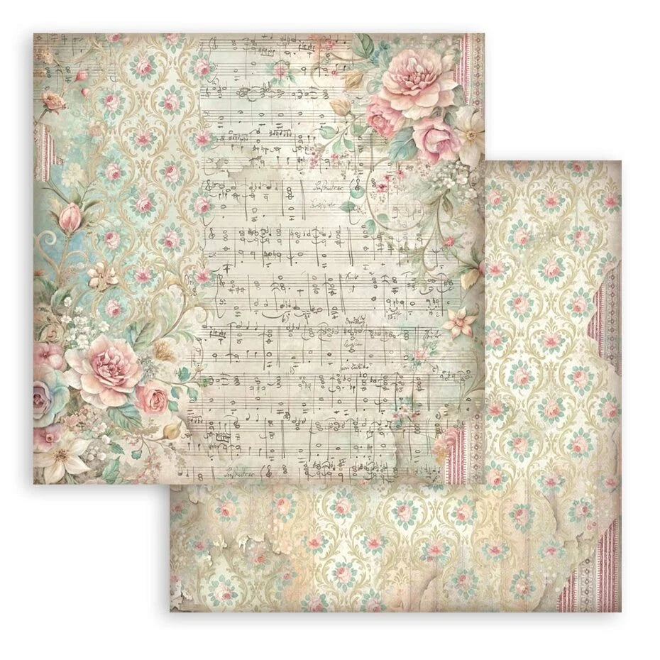 Stamperia  - Symphony - Background Selection Paper Pad 8 x 8" (10ark)