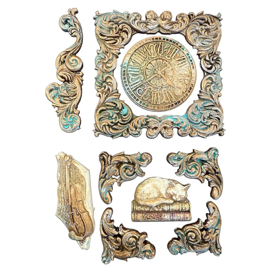 Stamperia  - Silicon Mould -  Symphony - Clock and Cat - A5