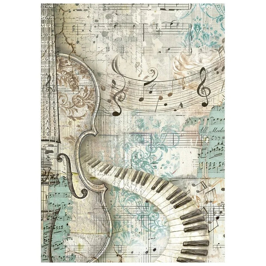 Stamperia - Symphony - Rice paper backgrounds - Rice Paper A6