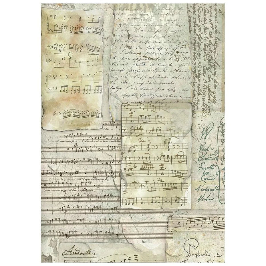 Stamperia - Symphony - Rice paper backgrounds - Rice Paper A6