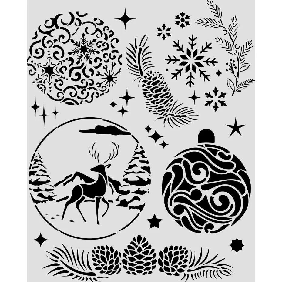 Stamperia - Stencil - Christmas Balls - 20 x 25 cm
