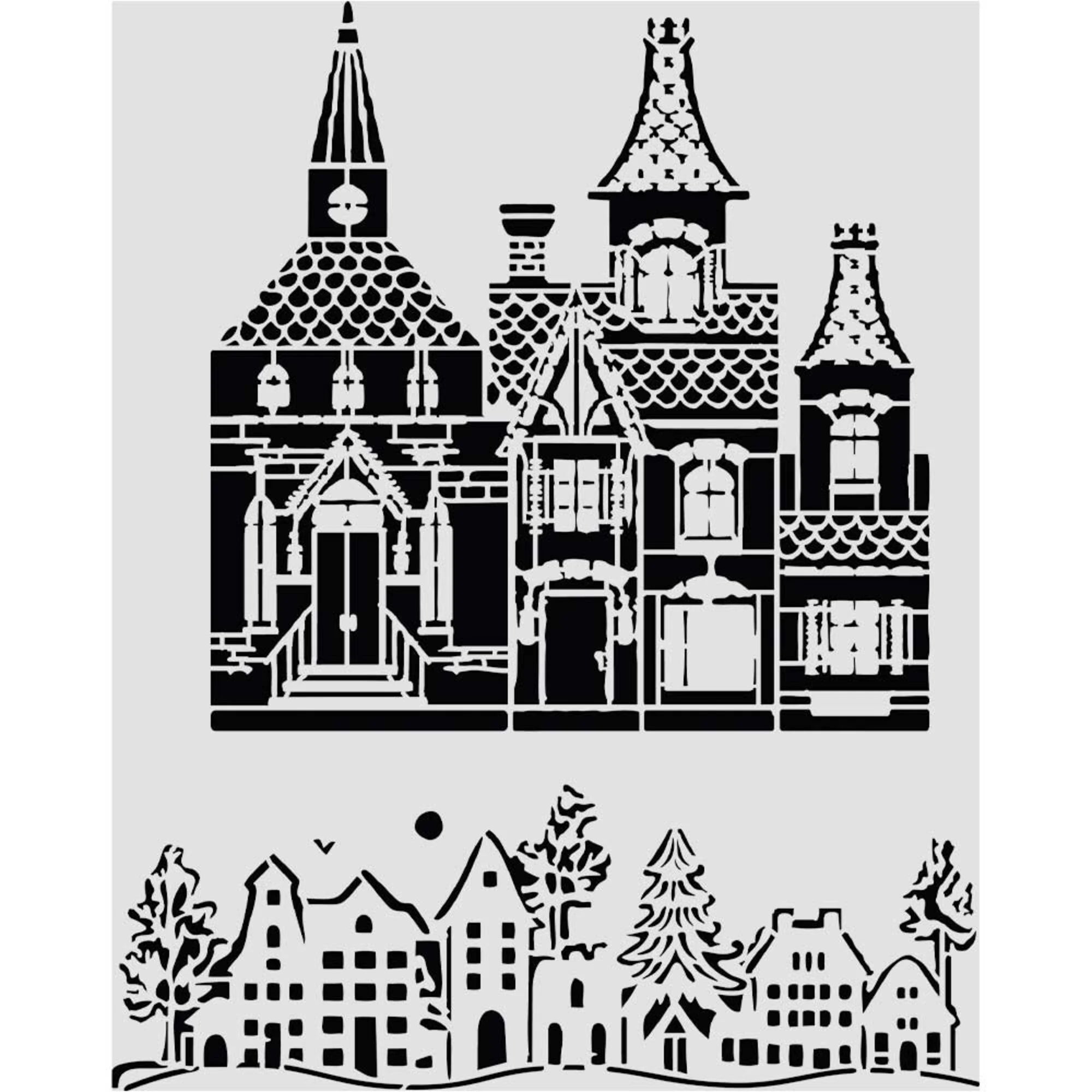 Stamperia - Stencil - Christmas House - 20 x 25 cm