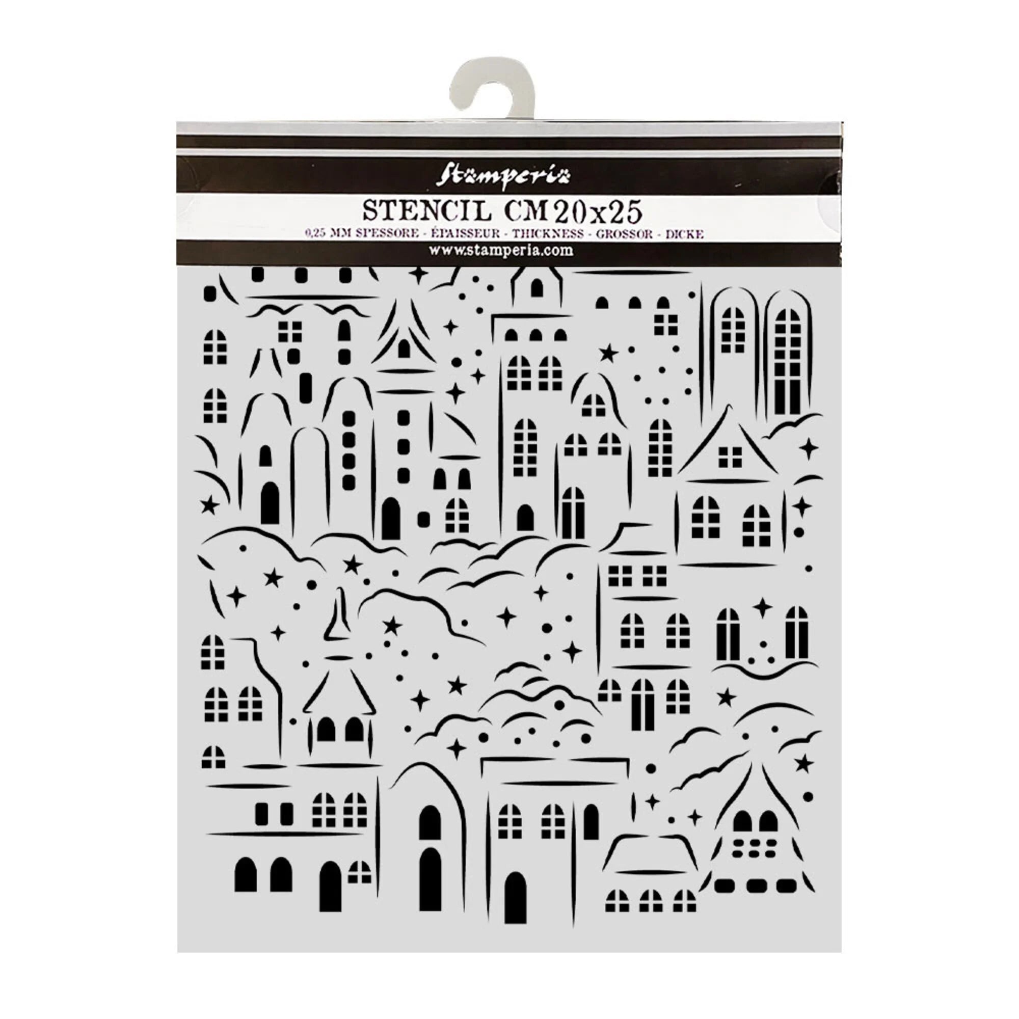 Stamperia - Stencil - Christmas Village - 20 x 25 cm