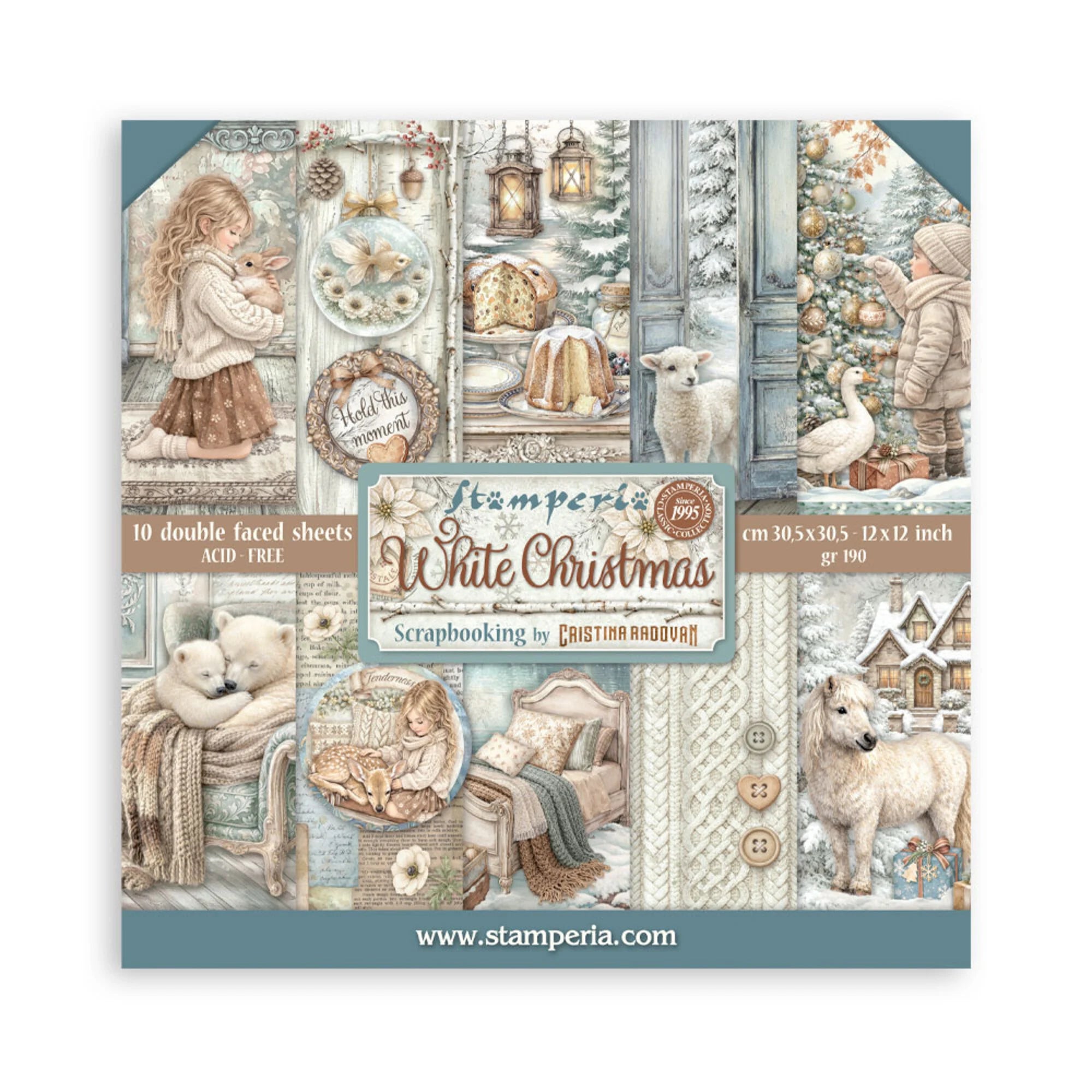 Stamperia  - White Christmas - Paper Pad 12 x 12" (10ark)