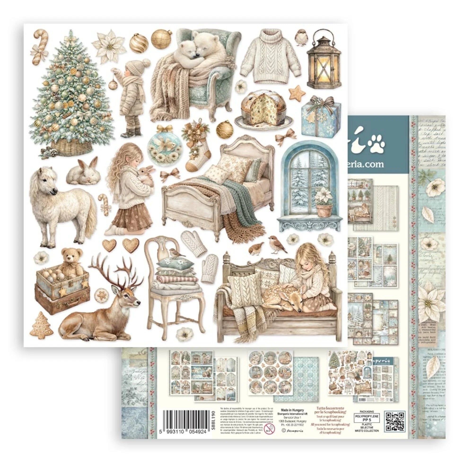 Stamperia  - White Christmas - Paper Pad 12 x 12" (10ark)