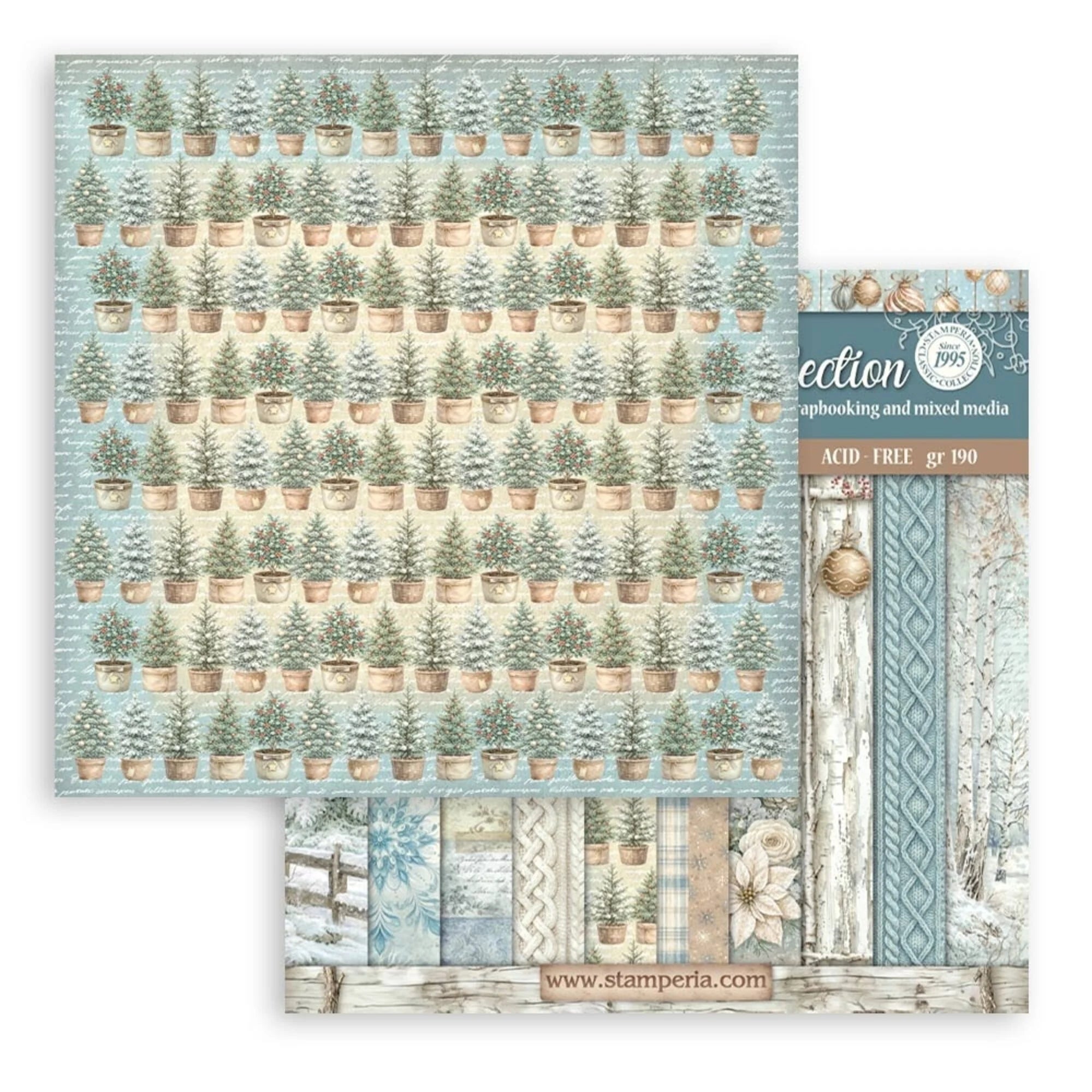Stamperia - White Christmas - Background Selection - Paper Pad - 12 x 12"