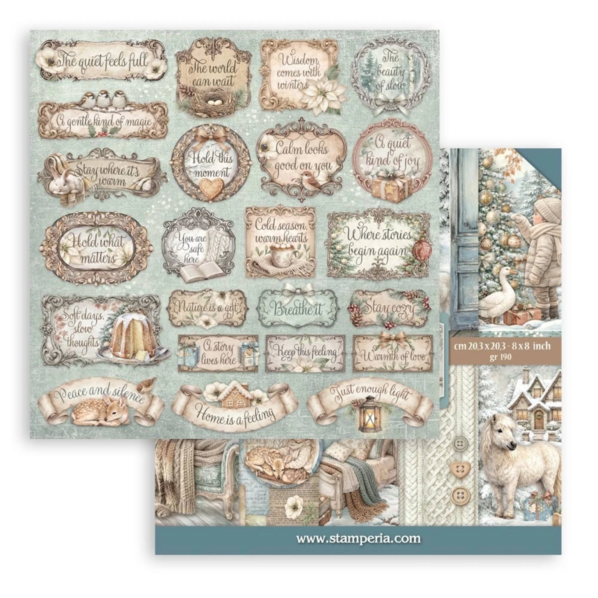Stamperia - White Christmas - Paper Pad - 8 x 8" (10 sheets)