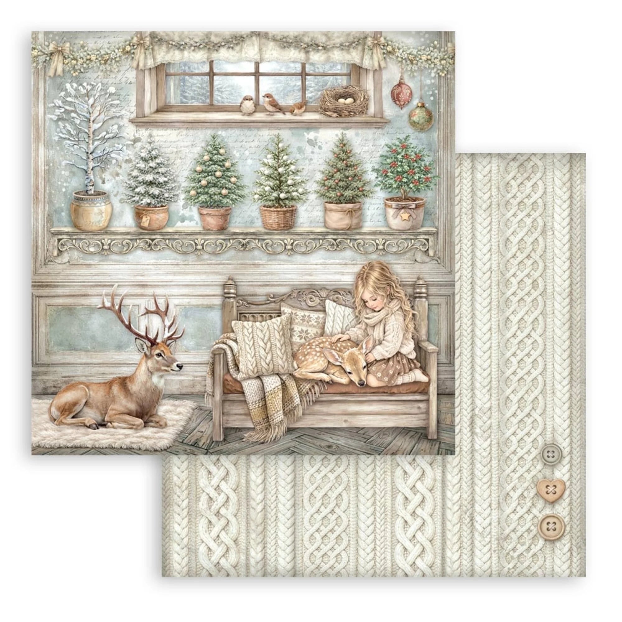 Stamperia - White Christmas - Paper Pad - 8 x 8" (10 sheets)