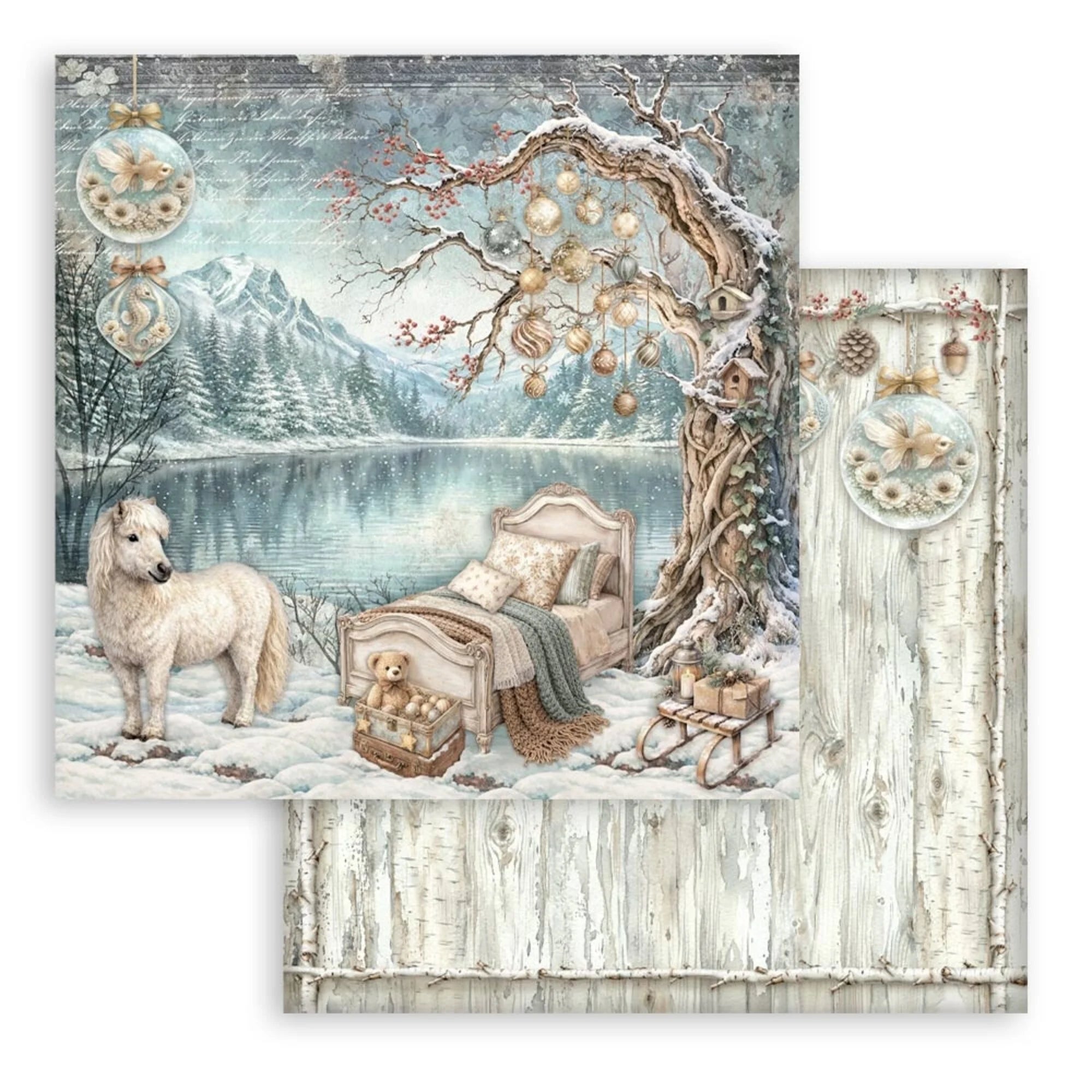 Stamperia - White Christmas - Paper Pad - 8 x 8" (10 sheets)