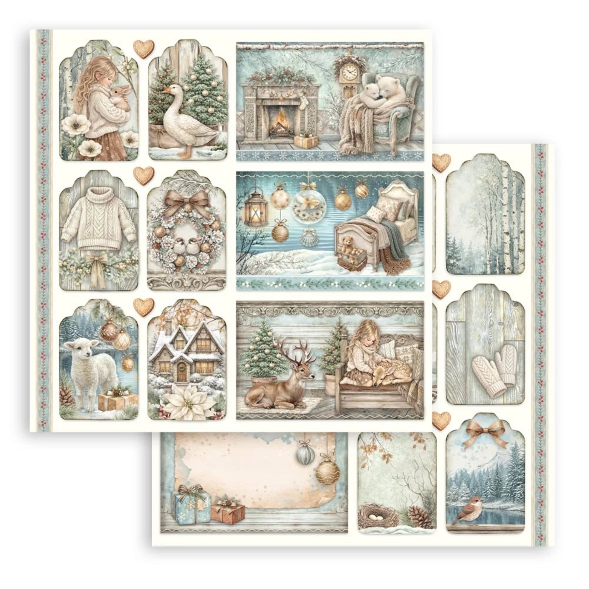 Stamperia  - White Christmas - Paper Pad 12 x 12" (10ark)