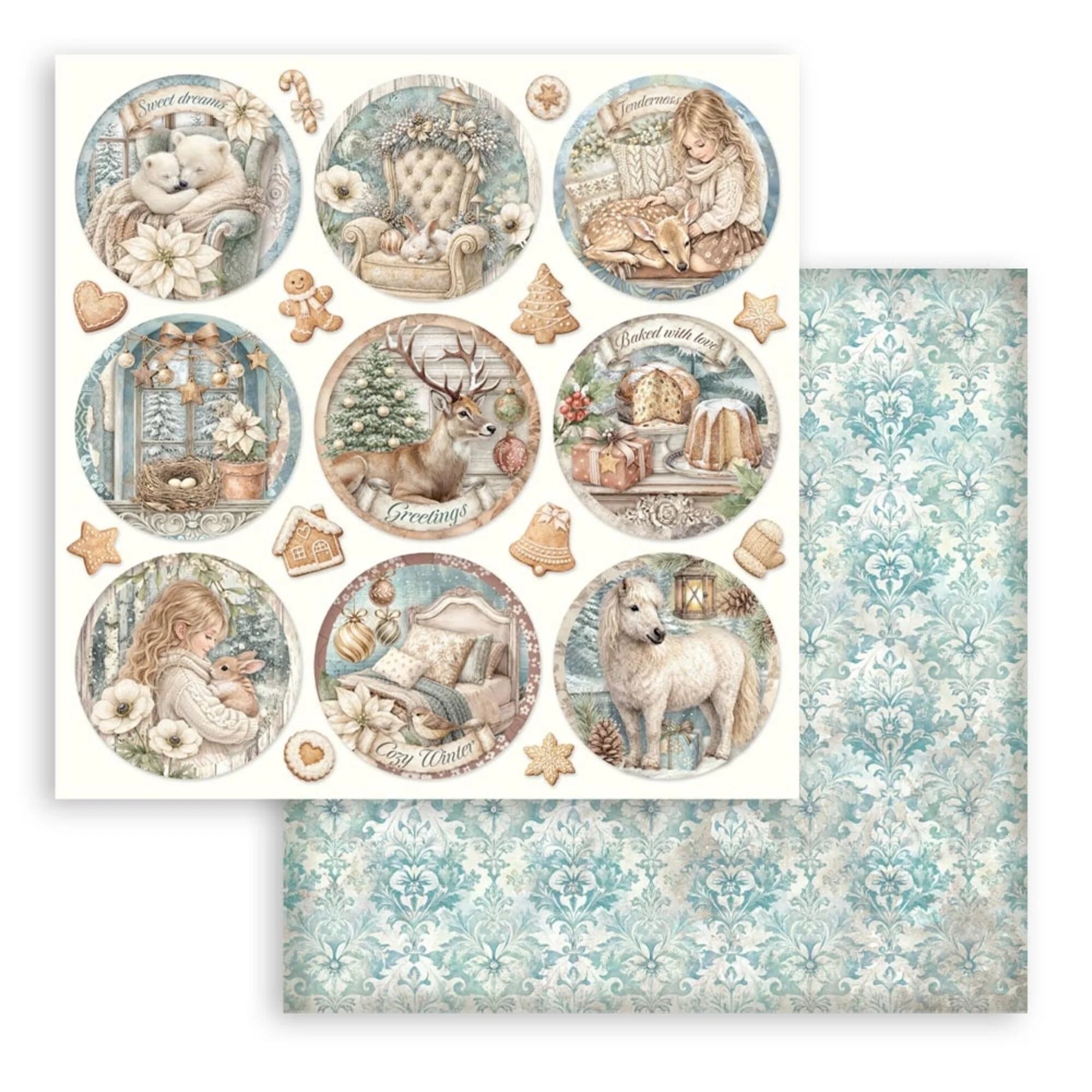 Stamperia - White Christmas - Paper Pad - 8 x 8" (10 sheets)