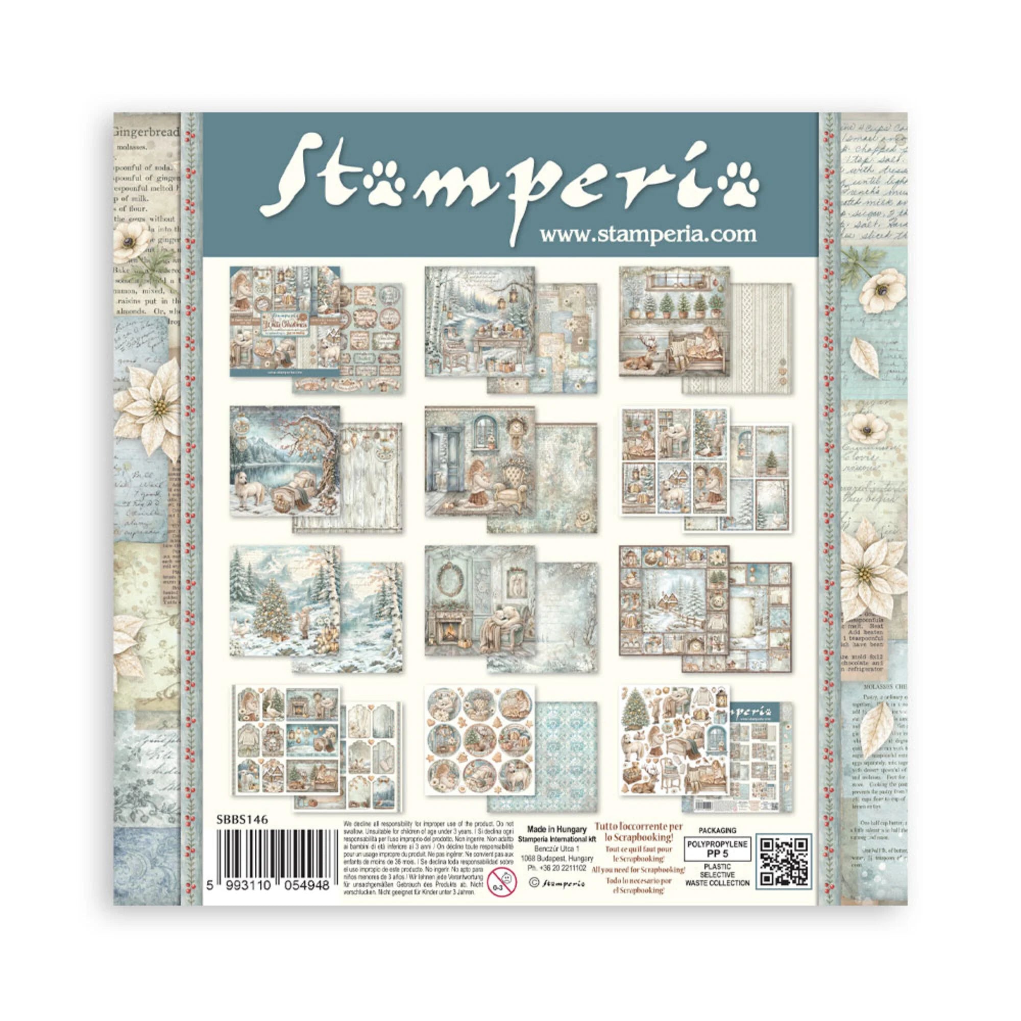 Stamperia - White Christmas - Paper Pad - 8 x 8" (10 sheets)
