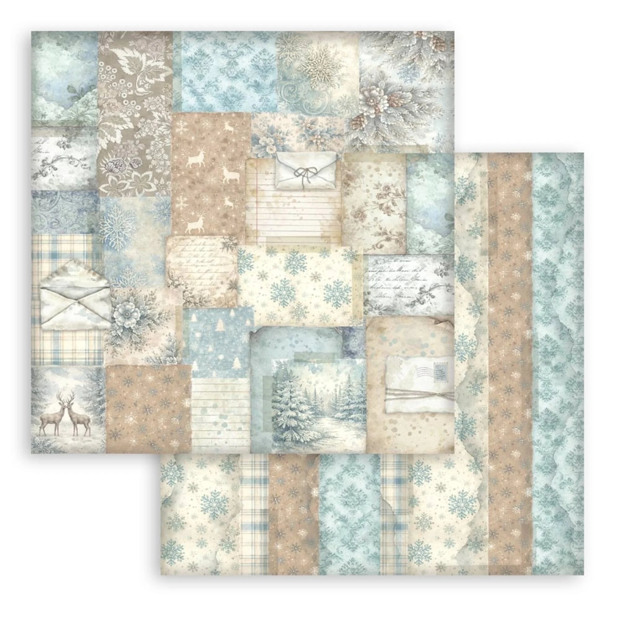 Stamperia - White Christmas - Background Selection - Paper Pad - 12 x 12"