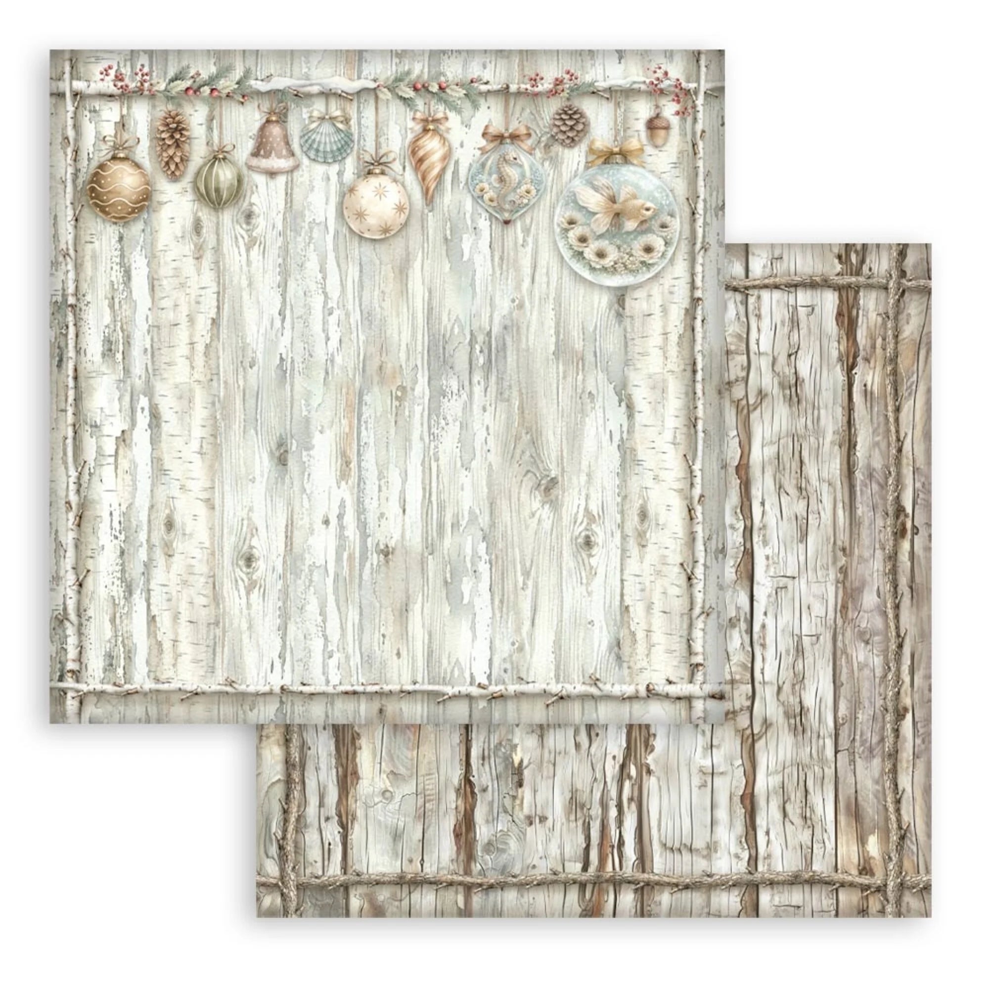Stamperia  - White Christmas - Background Selection Paper Pad -  8 x 8" (10ark)