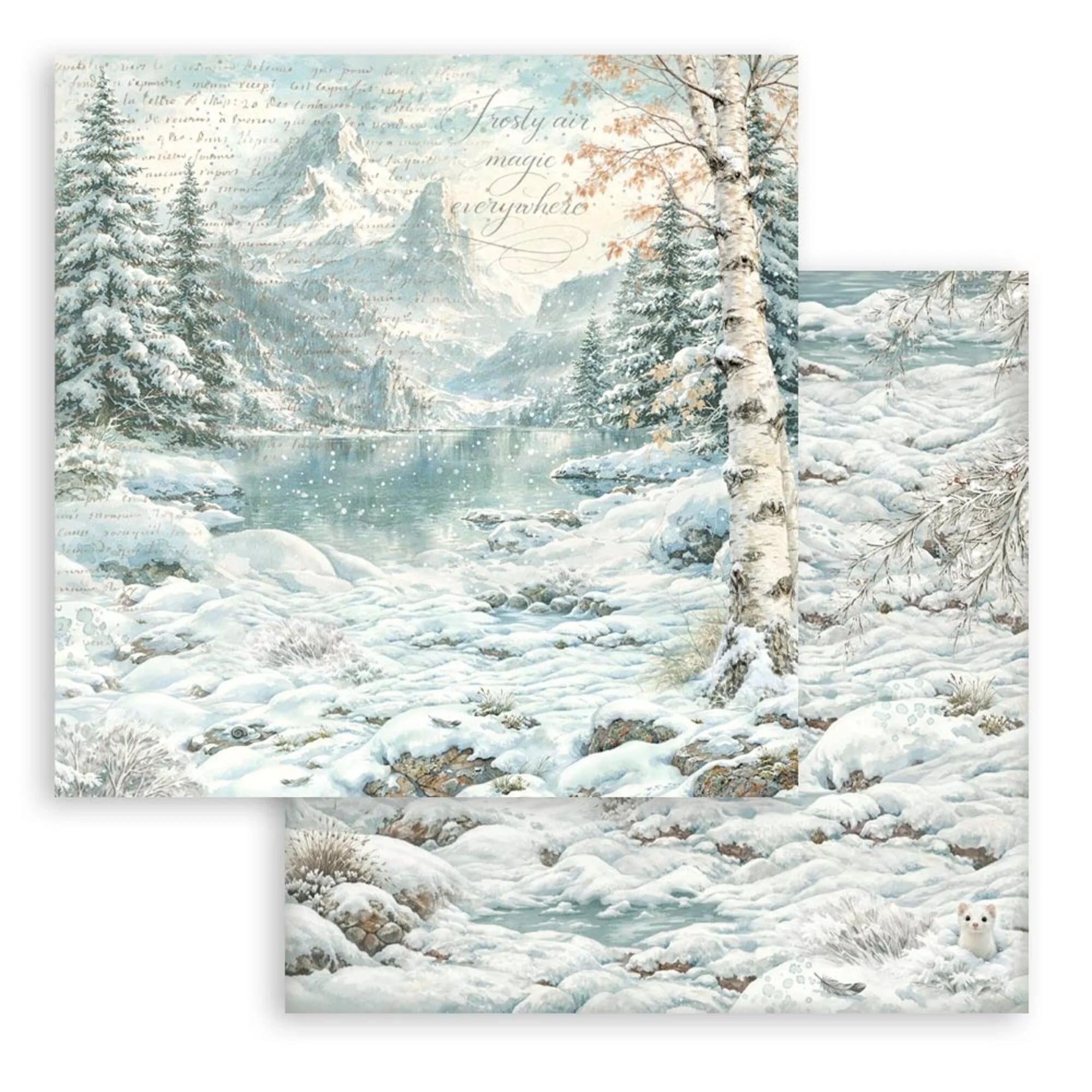 Stamperia  - White Christmas - Background Selection Paper Pad -  8 x 8" (10ark)