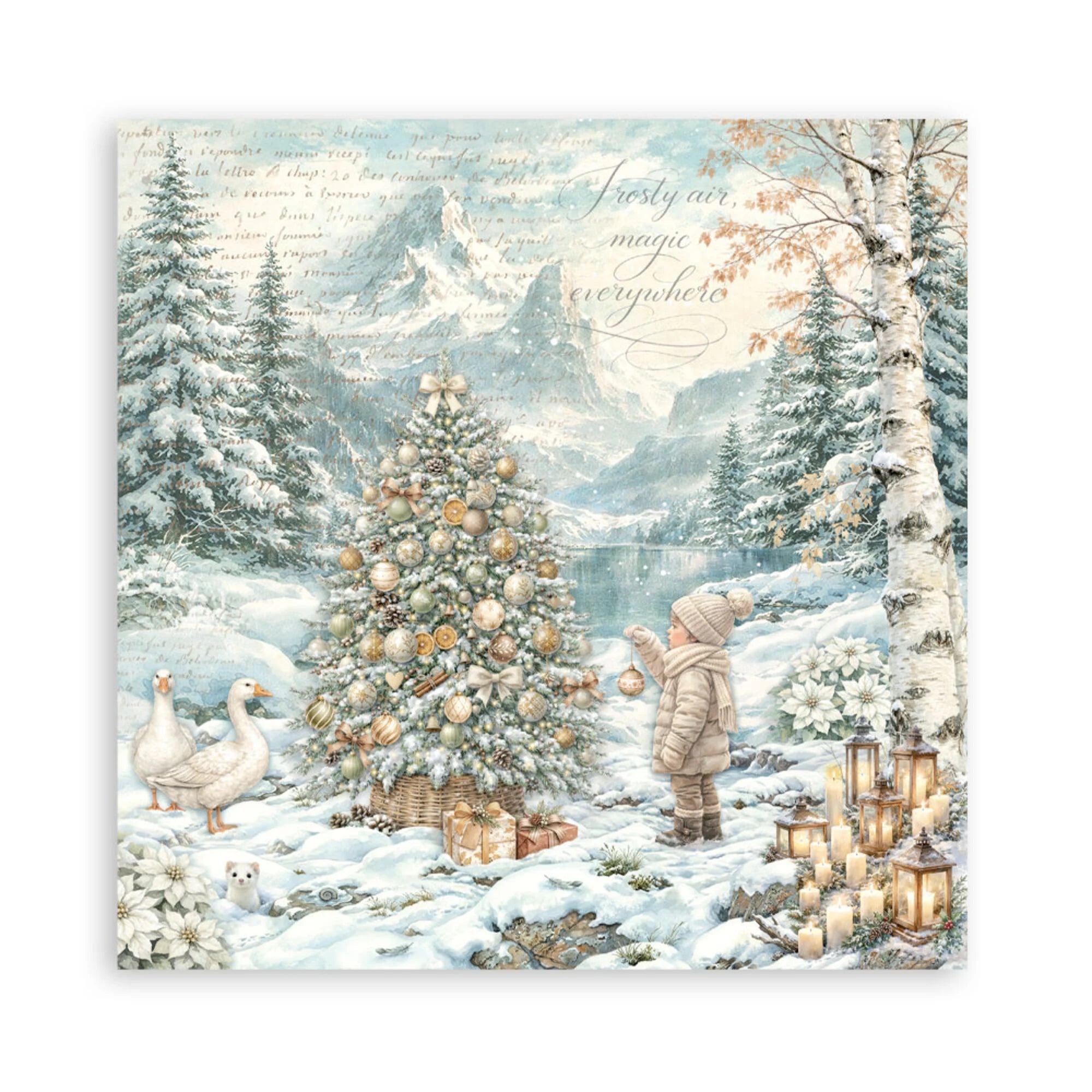 Stamperia  - White Christmas - Singled sided - Paper Pad    8 x 8" (22ark)